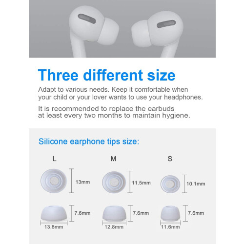 Earplug replacement, white, 3-piece set 2