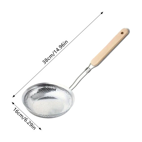 (16cm) Stainless Steel Kitchen Colander Spoon for Easy Draining 1