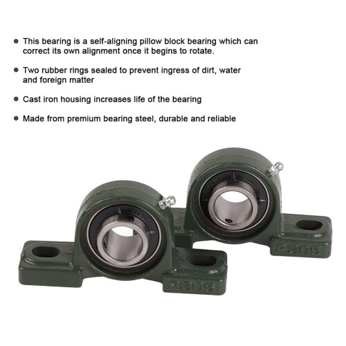 Self-Aligning Pillow Block Bearing UCP205 25mm | 2 Pack Mounted Units 2