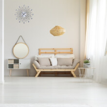 Sparkling Silver Flower Wall Clock 33x33cm Aluminum Elegant Design