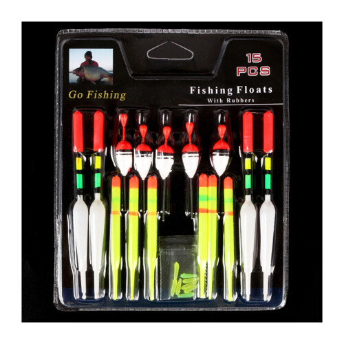 15Pcs Fishing Float Set - Vertical Buoys