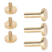 50 Pack Brass Binding Rivets for Leather, Bags, Wallets, Shoes, 10x15mm