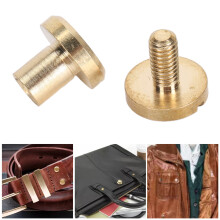 50Pcs Brass Flat Rivets & Screws Set for Leather Craft Bookbinding 8x6mm