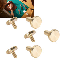 50 Set Brass Round Flat Head Binding Rivets 10x8mm for Belts Bags Wallets Shoes