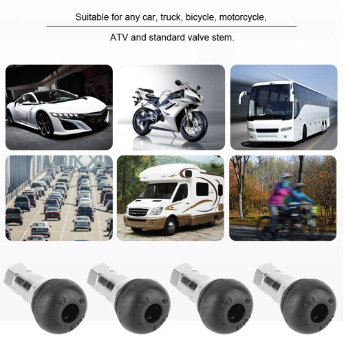 4 Aluminium Rubber Tubeless Tyre Valve Protectors 2