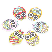 200 Pcs Wooden Buttons 4 Packs Night Owl Two-Hole Animal Buckles