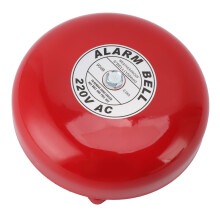 Super Loud Fire Alarm Bell 220V AC, 1372g, Round Iron Plastic
