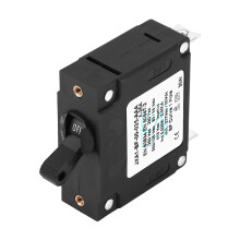 Durable 25A Black DC/AC Toggle Circuit Breaker, 5x4.5x2cm