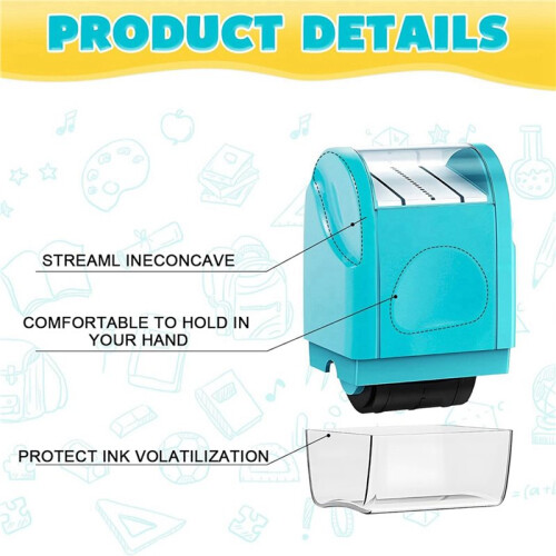 Handwriting Lines Stamp Roller - 4PCS Dashed Handwriting Lines Practice Roller Stamp Self Inking  Rolling Stamps 2