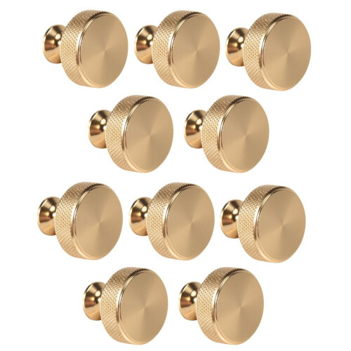 40 Pack 1.2 Inch Brushed Gold Cabinet Knobs Knurled Kitchen Cabinet Knobs Gold Drawer Knobs Round Dresser Knobs 2