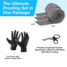 Steel Wool Mice Proofing Hole and Filler, 9 Pack, 3.3 in X10 Ft, Steel Wool MiceControl DIY Kit Filler Tool