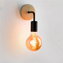 5X Applique Murale en Bois Applique Vintage Applique Murale Luminaire E27 Lampe de Chevet Rétro Décor Industriel Salle à Manger Chambre Lumière