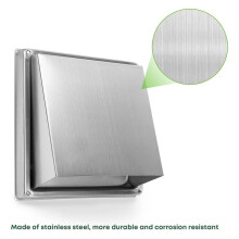 3pcs 4 Inch Dryer Vent Cover Outdoor Walls, Stainless Steel External Extractor Wall Vent Cushioned Non-Return Flap