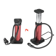Mini Portable High Pressure Floor Bike Pump Red, Aluminum Alloy, 17.5cm