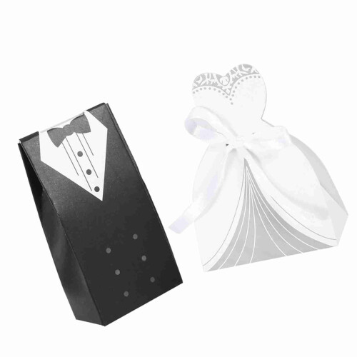 Novel Wedding Candy Boxes, Bride & Groom Set 2