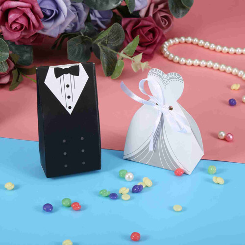 Elegant Wedding Party Candy Boxes, Cardboard