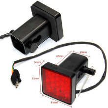 3X Rood 15 LED 2 Inch Trekhaak Trekhaak Ontvanger Deksel Remlicht met Pin 12V
