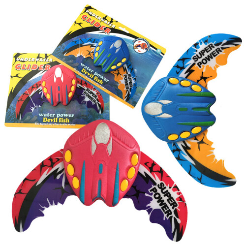 (Red) Summer Kids Water-Powered Devil Fish Pool Bath Beach Toy 1