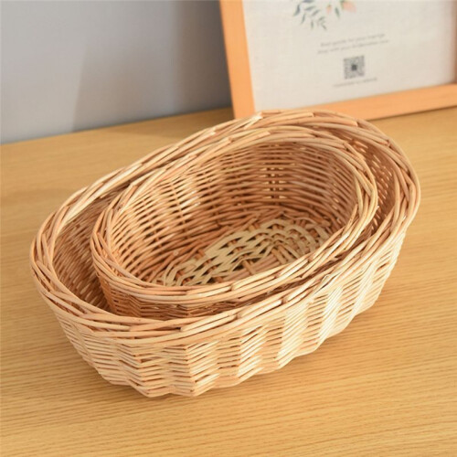 Fruit Tray Picnic Storage Basket Bread Storage Basket Desktop Snack Storage Basket L 2