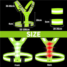 4X LED Running Vest,LED High Visibility Reflective Vest Safety Vest with 8 Reflective Bands for Cycling Jogging Running