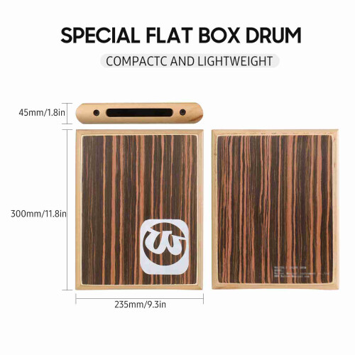 Ebony Front Cajon Box Drum Compact and Lightweight with Bag 1