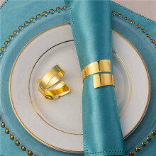 40 Pcs Napkin Rings Handcrafted Dinner Table Napkin Holders Alloy Napkin Rings for Wedding Party Napkin Rings (Gold)