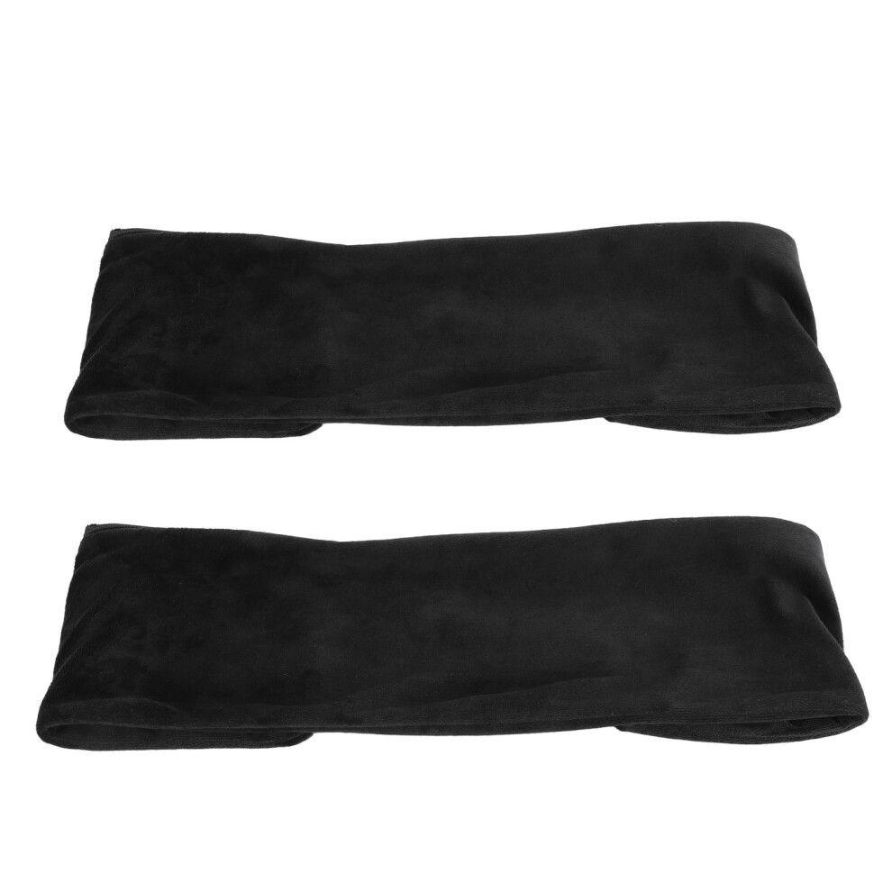Soft Velvet 2 Pack Stuffable Travel Neck Pillow with Straps for Luggage