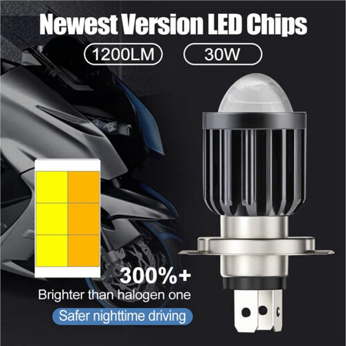 10X H4 LED Spotlight Small Light Bulb LED Motorcycle Modified Headlight Integrated Two-Color Headlight Accessories