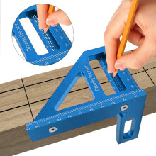3D Multi Angle Measuring Ruler Aluminum Alloy Woodworking Square 112x85x79mm