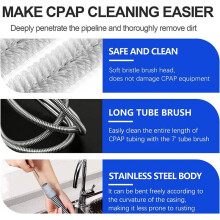 8X CPAP-Reiniger und Schlauchbürsten-Set, Professionelles CPAP-Reinigungsbürsten-Set, Sichere Tiefenreinigung für CPAP-Geräteschlauch, Maske