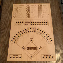 3X Baseball Dice Board Game Wooden Dice and Board Game Interactive Double Table Game Fun Sports Toy