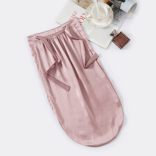 Adjustable Long Silk Sleep Cap Pink 2