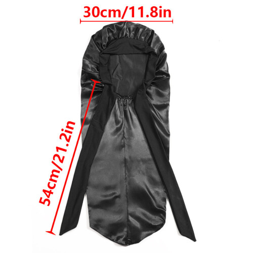 Schlafmütze aus Satin mit Schleife Black 1