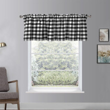 Terylene Yarn Dyed Lattice Kitchen Curtain 130x41cm Brown