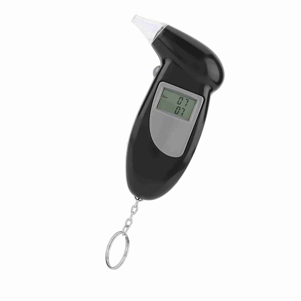 Portable Digital Lcd Alcohol Breath Tester Keychain 50Pcs Mouthpieces Black 3251391640895