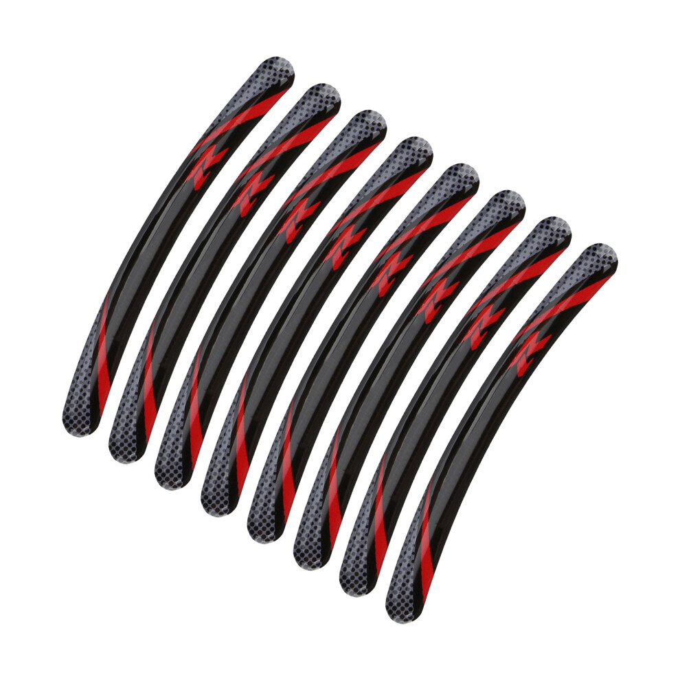 8Pcs Waterproof Reflective Wheel Rim Stickers 12X1cm For Racing Cars 4231391123016