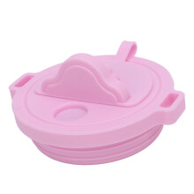 40oz Silicone Tumbler Lid with Straw Hole, Storage, Phone & Mirror Pink