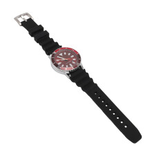 Luminescent Automatic Rotating Bezel Men’s Watch, Silver-Red, 42mm