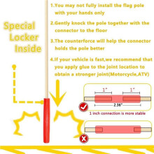4 Pcs Bike Safety Flag with Pole, 6-Feet Adjustable Pole Polyester Tear-Resistant Waterproof Safety Flags