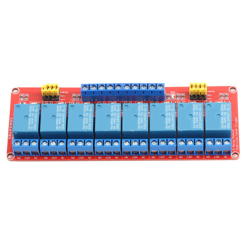 8-Channel 24V Optocoupler Relay Module High/Low Trigger, 141.5x50x18.5mm 2