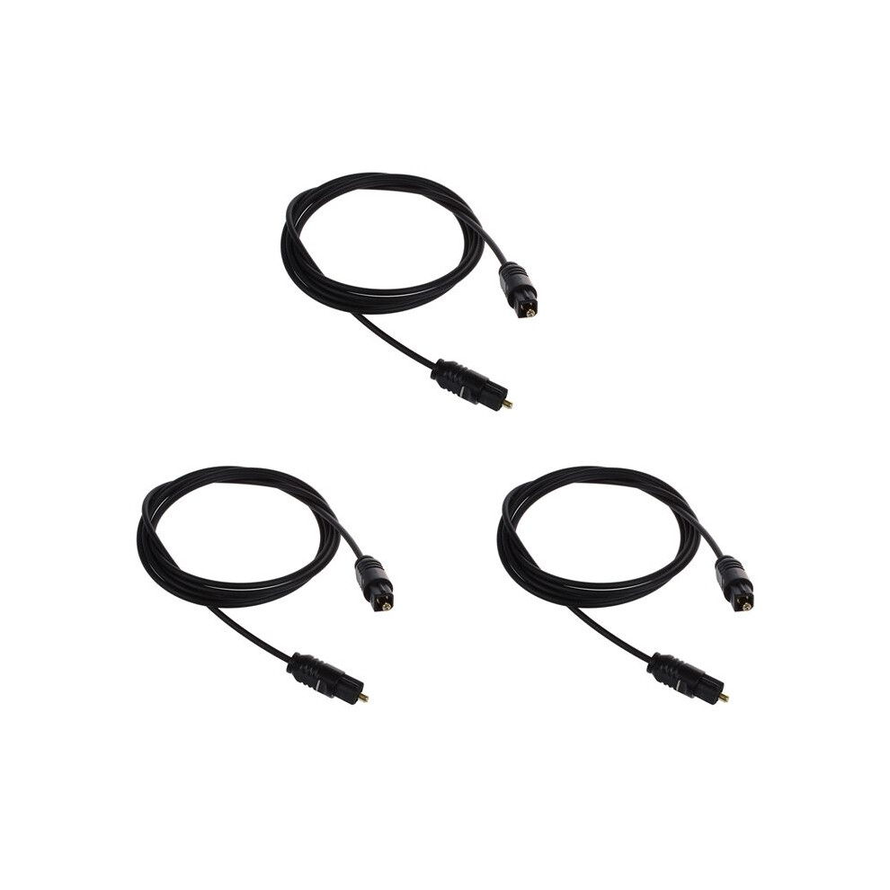 3Pcs 3 Ft 1.1M Metre Digital Fibre Optical Audio Toslink Spdif Md Dvd Cable Lead Plug Black 6032926561178