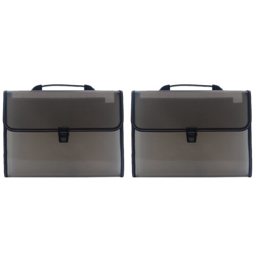 2X Portable Expanding File Folder 13 Pocket A4 Accordion File Document Organizer Test Paper Folder