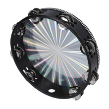 Radiant 10-Inch Reflective Double Row Bell Tambourine for Adults, Clear Crisp Sound