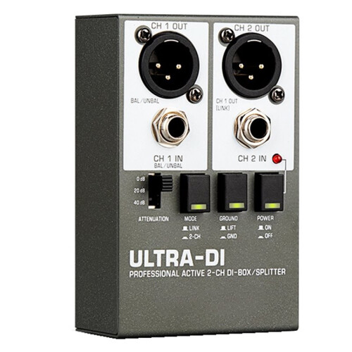 2X New DI Box Audio Active 2-Channel High Frequency Interference Guitar Instrument for Stage Audio Isolator 1