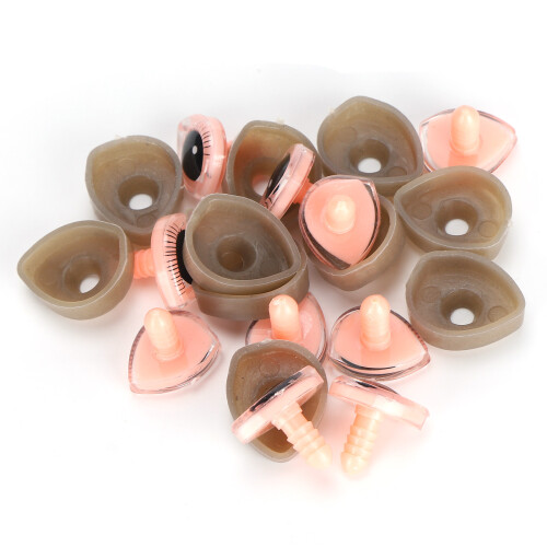 10 Sets Pink Plastic 3D Triangular Doll Eyes 20x24mm Toy Accessories