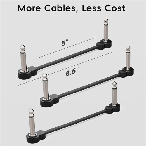 6 Pack Guitar Patch Cables, Right-Angle Flat Patch Cable Pedal Board Cable, Guitar Pedal Accessories 2