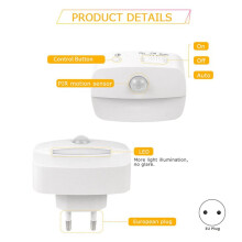 3X LED-Nachtlicht in Motion Sensor Licht Wandlampe für Haus Gang WC Flur Treppe Schlafzimmer Nachtlampe EU-Stecker