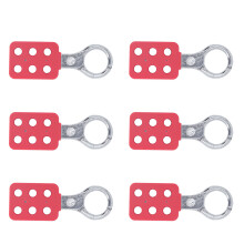 6PCS Aluminum Lockout Tagout Hasps, 1 Inch Jaw Diameter & 6 Holes