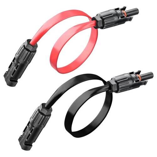 4pcs 65cm/26IN/2.17ft 12AWG Flat Solar Panel Cable Window Balcony PV Flat Wire for Protable Power Station 1