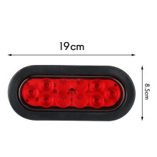 2X Car Oval 10LED Light Bulbs Brake Lights with Plug12V Turn Signal Lights Universal for Most Cars Trucks Trailer Red